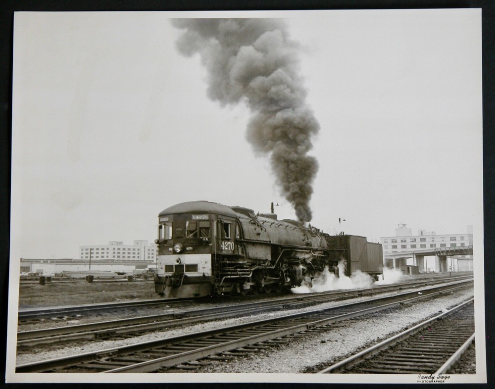 SP Forward Whistle Origin Engine X2470 Photograph Vtg 50s Railway Railroad RARE