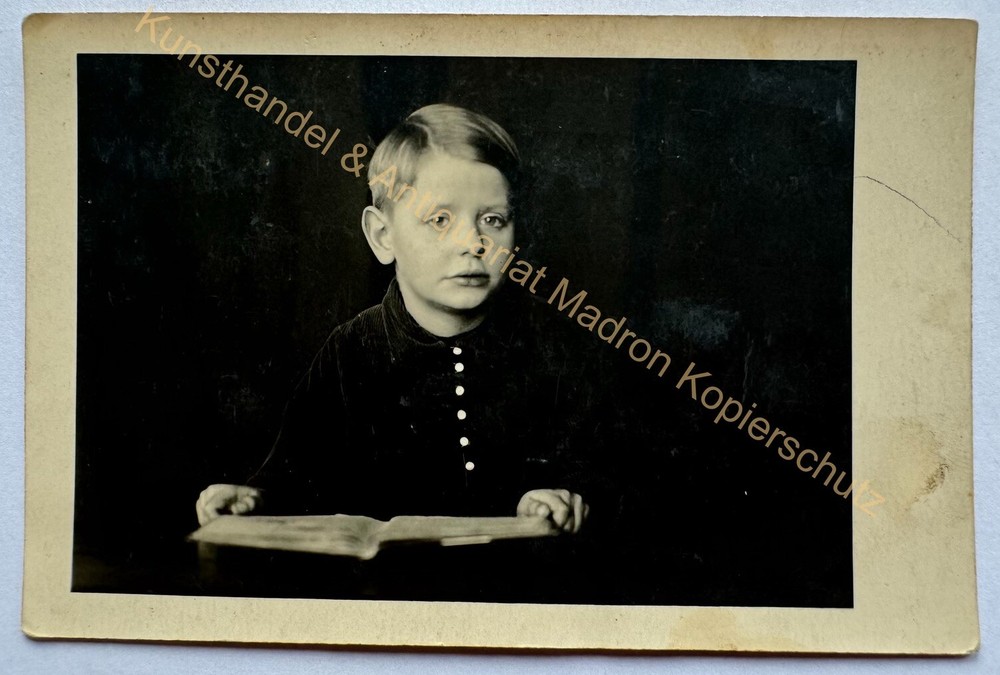 orig. Photo postcard photography child children around 1930 boy school student