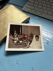 Polaroid Photo of women in hospital taking her last moments to think about life
