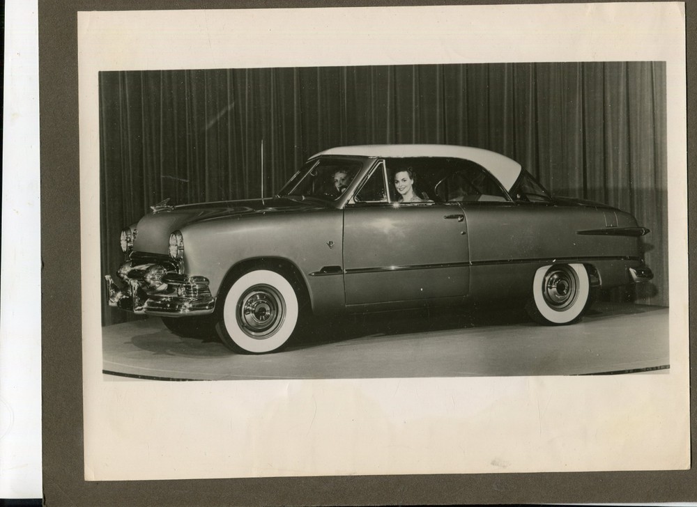 Old Photo Woman in Car, 1950s, 1960s, 13x23cm
