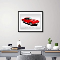 Classic Cars – 1963 Chevrolet Corvette – Red – Print