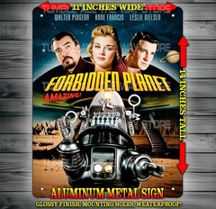 Forbidden Planet 50s SciFi Movie Classic Metal Sign Wall Art 14″ x 11″