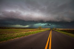 Storm Photography Print – Picture Road Leading into Thunderstorm in Oklahoma