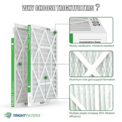TRIGHTFILTERS 16x20x1 Air Filter 4 Pack, Durable MERV 8 Pleated Home HVAC AC …