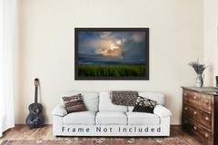 Storm Photography Print – Picture of Thunderstorm Over Wheat Field in Kansas