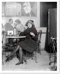 Woman Pouring Drink From Cane In Soda Shop Prohibition Silver Halide Photograph