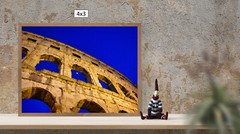 Pula Arena At Night with Moon, High Resolution Image, Many Formats, TV Art