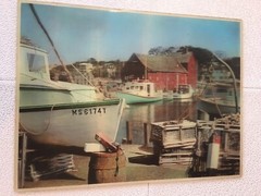 Boats in Harbor 12×16 Victor Anderson Vari-Vue Lentograph Lenticular 3-D Picture