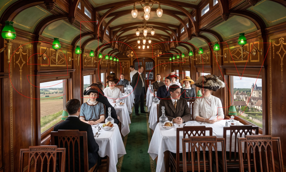 Photo Art Print of Luxury Dining aboard a Reading Railroad Dining Car in 1912