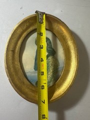 Decorative Crafts Italy Vintage Miniature Portrait Woman Gold Gilt Oval Frame Ar