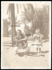 Egypt Circa 1910 – Man Palm Trees Monkey Child – 1900s 1910s – Photo 9x12cm