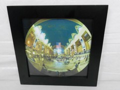 Grand Central Station Interior Photograph – Fisheye Lens – 10″ X 10″ Black Frame