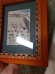 Framed Photo Egypt Abu Simbel Pharaoh Lovely Frame Engraved Scroll Pattern Neat