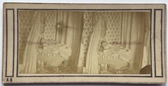 Bébé In The Couffin Photo Post Mortem A. B. Stereo Vintage Album C1858 Rare