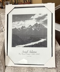 Ansel Adams Black & White Grand Teton Landscape Photograph Framed 1941-1942