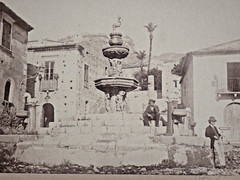 Antique Taormina Sicily Photo Fontana del Duomo Louis C Tiffany Collection Stamp