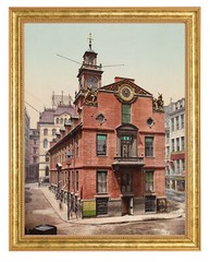 The Old State House in Boston Photograph in a Aged Gold Frame