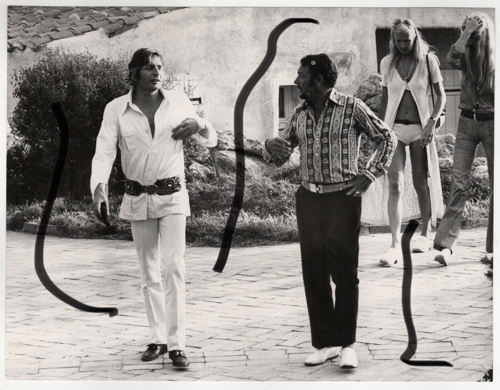 24×18 Vintage Archive Photo 1970 Gunther Sachs + Prince of Hohenlohe in Portocervo