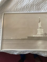 Vintage New York City Statue of Liberty Framed Photo