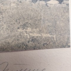 1907 Wallace Nutting signed name & title w/pencil w/gold signature on photo