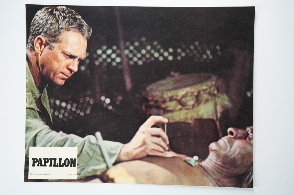 Photo Cinema Lobby Cards Papillon 22X28 Cm 1970 Steve McQueen