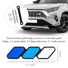 Yourkar Front Grille Badge, Classic Retro Tri-Color Stripe Automotive Mesh Gr…