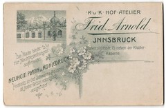 Photograph Frid. Arnold, Innsbruck, Universitätsstr. 15, view Innsbruck, Fro