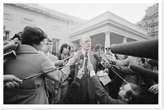 President Gerald Ford With Press On White House Lawn Silver Halide Photo