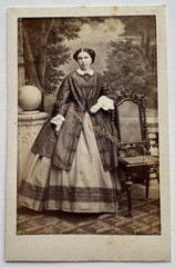 orig. CDV photo photograph woman lady picture old fashion around 1860 nobility