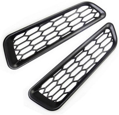 Honeycomb Front Bumper Bottom Fog Vent & Side Fender & Headlgiht Chrome Cover Tr