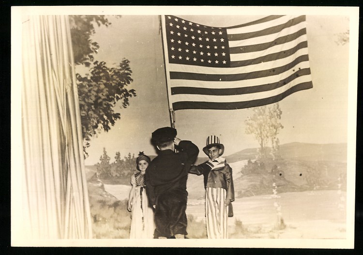 Photograph USA, Independence Day, Children’s Theatre with Old Glory Flag on Independence