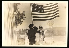 Photograph USA, Independence Day, Children’s Theatre with Old Glory Flag on Independence