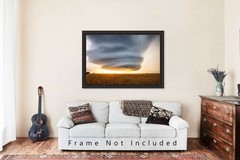 Storm Photography Print – Sculpted Supercell Thunderstorm at Sunset in Oklahoma