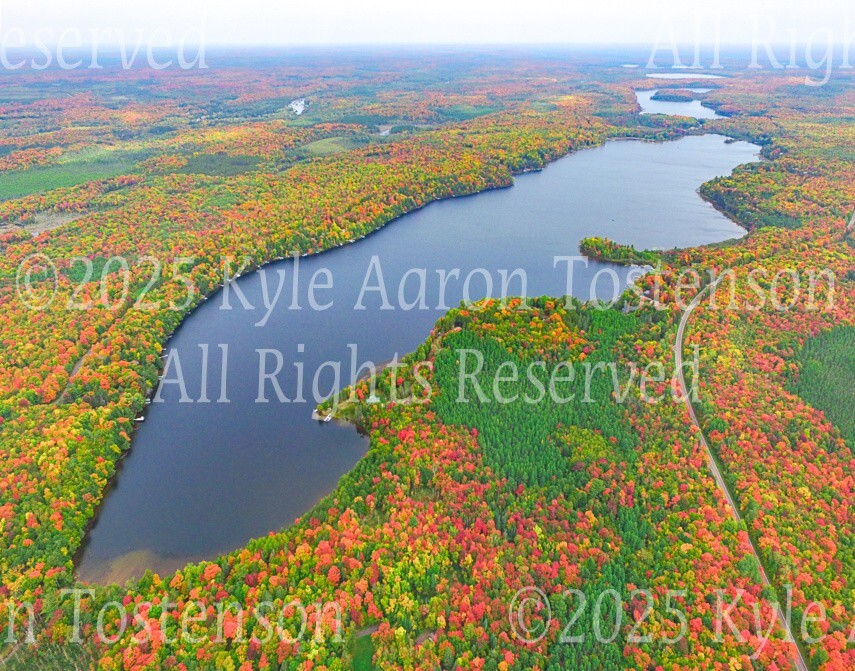 Connors Lake, Sawyer County, Winter, Wisconsin, Aerial Photo. Frame Optional.