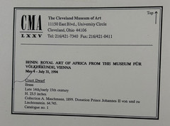 1994 BENIN PORTRAIT «COURT DWARF» EXHIBIT FROM MUSEUM FUR VOLKERKUNDE, VIENNA