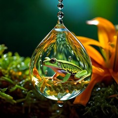 Digital Art Picture Firefly An intricate scene where a single drop of water