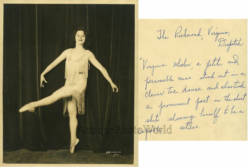 Smiling ballerina dancer antique ballet photo