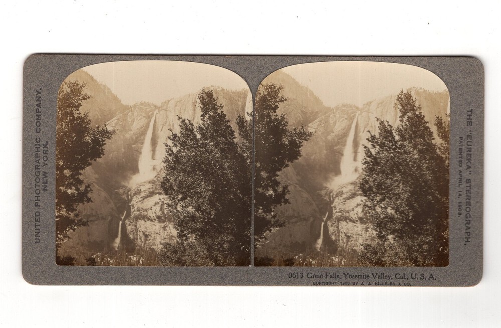 Stereoscopy Great Falls / Yosemite Valley / USA