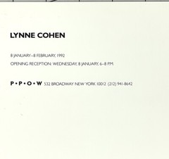 Lynne Cohen (1944-2014) Art Announcement Card 1992