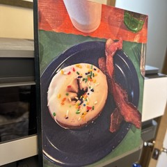 “Breakfast Of Champions” Art Photo Mounted On Wood, 8×10, Bacon And Donuts!