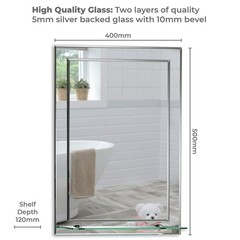 Neue Design Mood Rectangular Bathroom Mirror with Shelf, (20 x 16 inch) Wall …