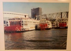 Riverboats Original Art Photograph of Cincinnati River Boat Signed Custom Framed
