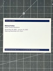 Michael Ashkin (b. 1955) Art Show Announcement Card 2003
