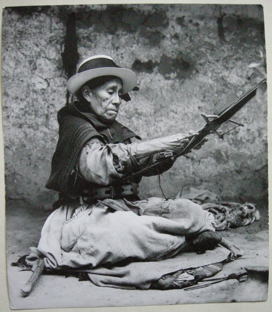 Paul Almasy (1906-2003) Peruvian Woman Weaving Silver Bromide Circa 1960 Stamp Design