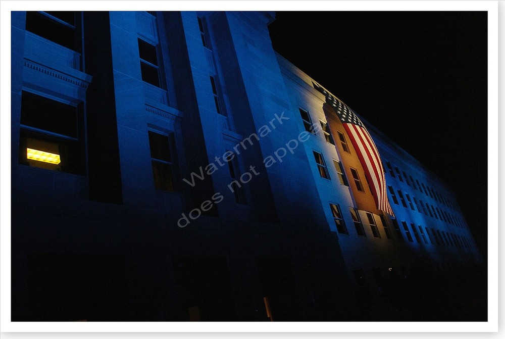 September 11th Beams Of Light Pentagon Flag Silver Halide Photo