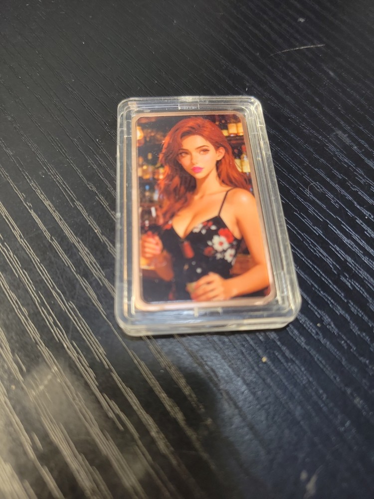 Colorized 1 OZ 999 Pure Copper Bar Beautiful Woman Sexy Naughty Baddie