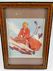 FLYING TRUNK Fairy Tail Book Vtg Framed 5″ X 7″ Picture RARE