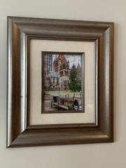 12×14” Wood Frame Wall Hanging with Trinity Church Boston 5×7” Photo in Glass