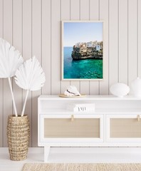 Polignano a Mare Cliffs Aerial Beach Print Puglia Italy Photography