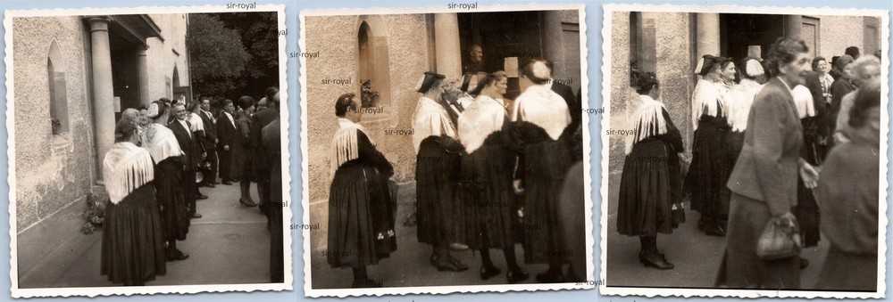3x Wolfach 1964 – Women in Costume Fashion – Black Forest 1960s – Photo 9x9cm